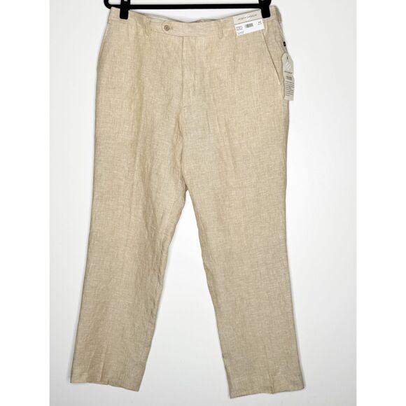New Joseph Abboud Flat Front Hemmed 100% Linen Dress Pants Men's Size 36 x 30 - Picture 10 of 10